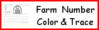 Farm Themed Number Color & Trace