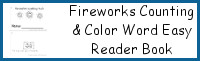 Fireworks Themed Counting & Color Word Easy Reader Book