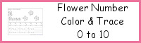 Flower Number Color and Trace 1 to 10