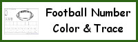 Football Themed Number Color & Trace