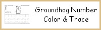 Groundhog Themed Number Color & Trace