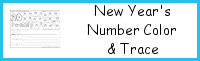 New Year's Themed Number Color & Trace