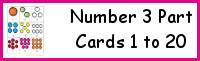 Number 3 Part Cards 1 to 20