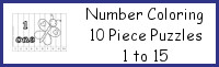 Number Coloring 10 Piece Puzzles