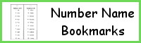 Number Word Bookmarks Printables