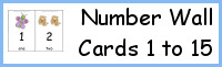 Number Wall Cards 1 to 15