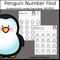 Penguin Number Find -$1 Sale