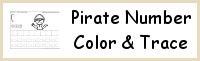 Pirate Themed Number Color and Trace