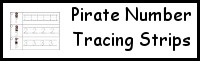 Pirate Number Tracing Strip Printables