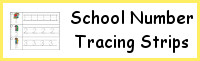 School Supplies Number Tracing Strips