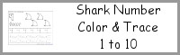 Shark Number Color and Trace 1 to 10