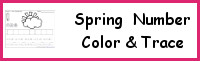 Spring Themed Number Color & Trace