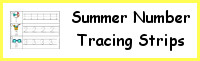 Summer Number Tracing Strips