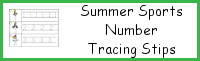 Summer Sports Number Tracing Strip