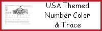 USA Themed Number Color & Trace