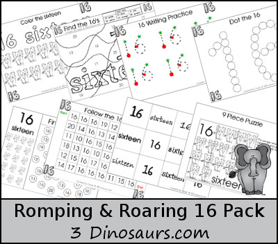 Romping & Roaring Number 16 Pack - 3Dinosaurs.com