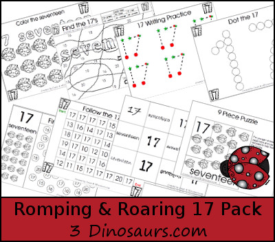 Romping & Roaring Number 17 Pack - 3Dinosaurs.com