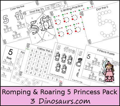 Romping & Roaring Number 5 Princess Theme Pack