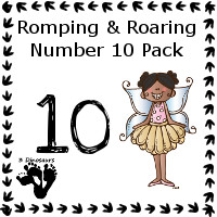 Romping & Roaring Number 10 Pack Fairy Theme- 3Dinosaurs.com