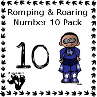 Romping & Roaring Number 10 Pack Superhero Theme- 3Dinosaurs.com