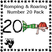 Romping & Roaring Number 20 Set 2 Pack - 3Dinosaurs.com