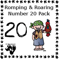 Romping & Roaring Number 20 Set 1 Pack - 3Dinosaurs.com