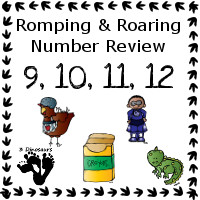 Romping & Roaring Number 9, 10, 11, 12 Review Pack Set 1 - 9: little red hen, 10: Superhero, 11: crayons, 12: Pets - 3Dinosaurs.com