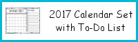 2017 Calendar Set with To-Do List Printable