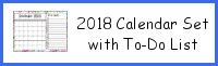 2018 Calendar Set with To-Do List Printable