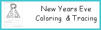 New Years Coloring Print & Cursive