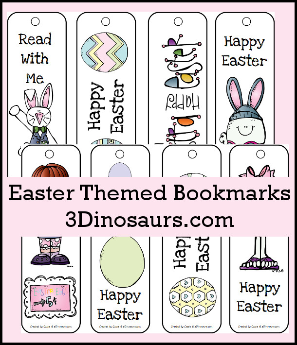 FREE Easter Themed Bookmarks - 3Dinosaurs.com