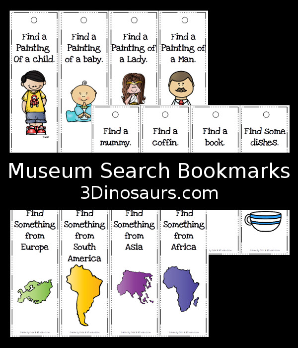 Free Museum Search Bookmarks- 3Dinosaurs.com