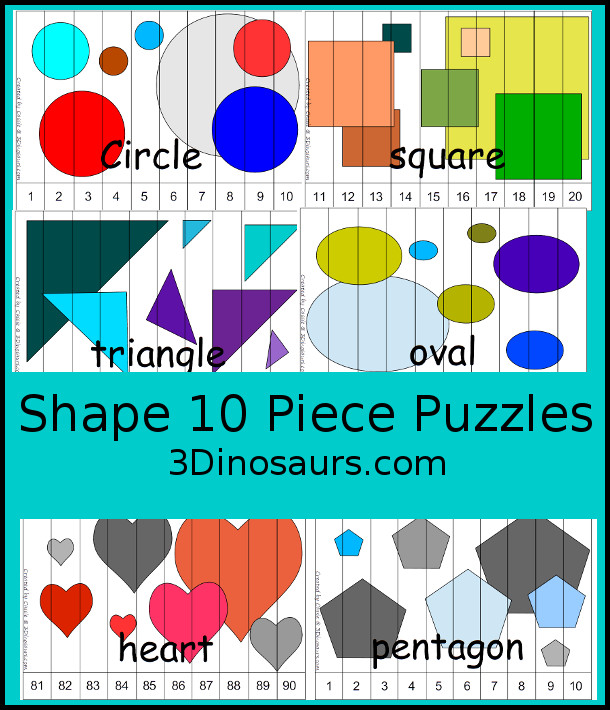 Shape 10 Piece Puzzles  - 3Dinosaurs.com