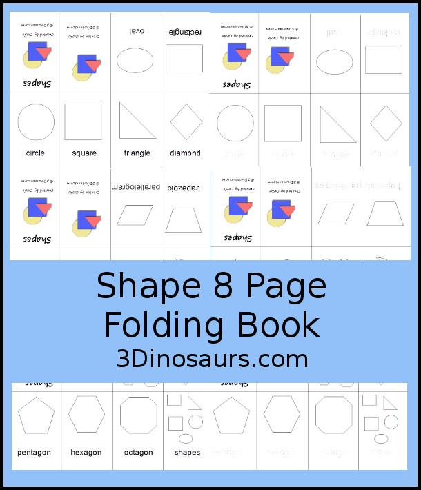 Shape 8 Page Folding Book  - 3Dinosaurs.com