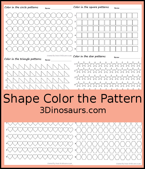 Shape Pattern Coloring  - 3Dinosaurs.com