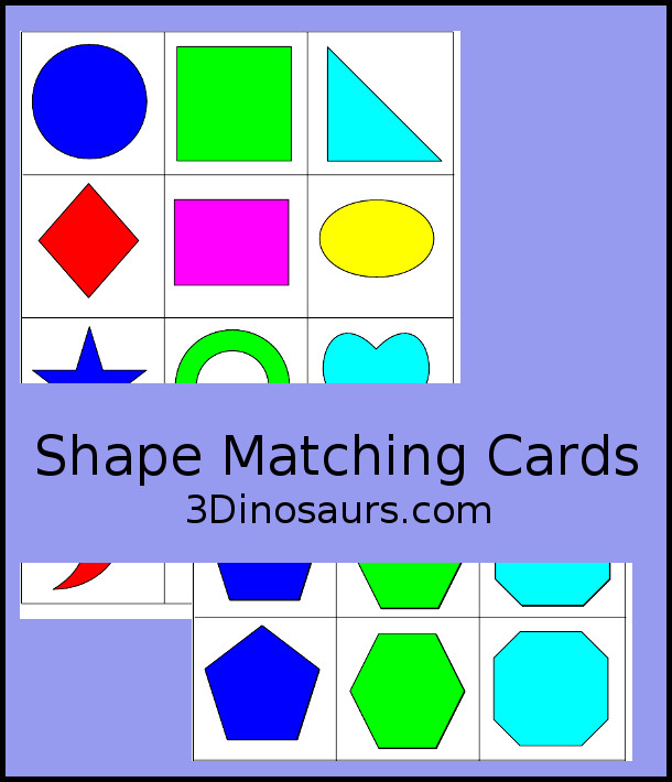 Shape Matching Cards - 3Dinosaurs.com