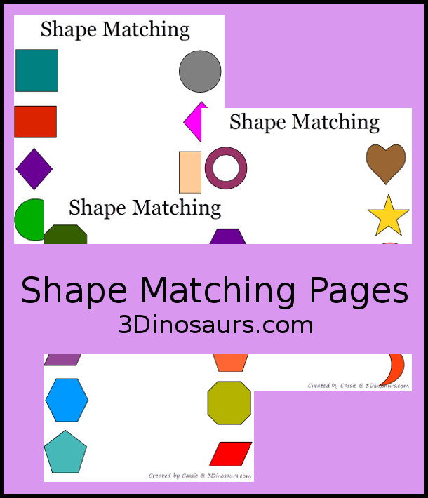 Shape Matching Pages  - 3Dinosaurs.com