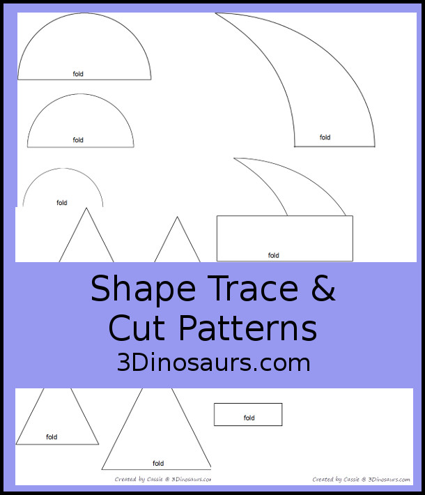 Shape Trace & Cut Pattern  - 3Dinosaurs.com