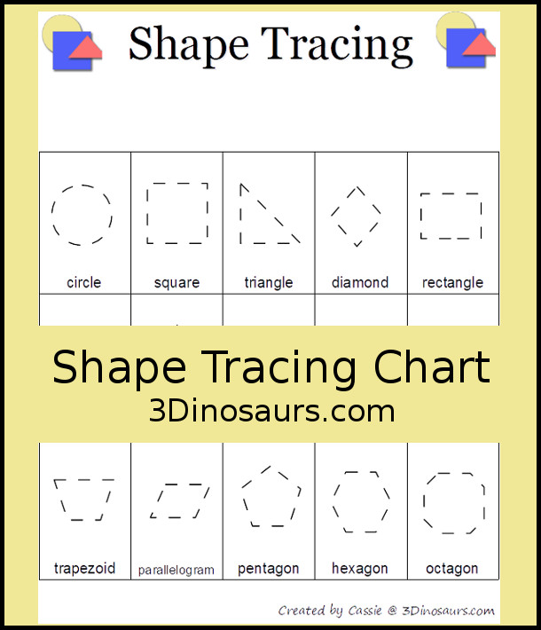 Shape Tracing Chart - 3Dinosaurs.com