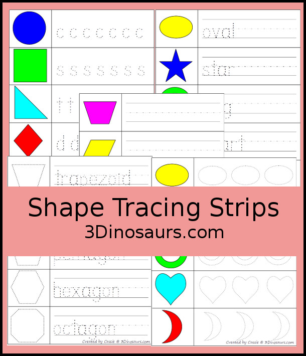 Shape Tracing Strips - 3Dinosaurs.com