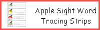 Apple Sight Words Writing & Tracing Strips