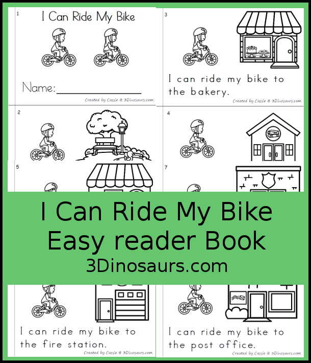 Free I Can Ride My Bike Easy Reader Book Printable - 3Dinosaurs.com