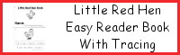 Little Red Hen Easy Reader Book With Tracing