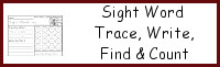 Sight Word Trace, Write, Find & Count