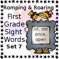 Free Romping & Roaring First Grade Sight Words Packs Set 7: Of, Old, Once, Open - 3Dinosaurs.com