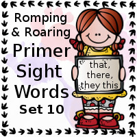 Free Romping & Roaring Primer Sight Words Packs Set 10: that, there, they, this. - 3Dinosaurs.com