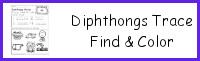 Diphthongs Trace Find & Color