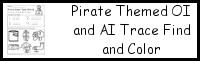 Pirate Themed OI and AI Trace Find and Color