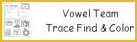 Vowel Team Trace Find & Color