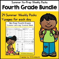 Fourth No-Prep Weekly Pack Bundle: Summer